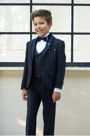 Erkek Çocuk Lacivert Smokin Takım Elbise Erkek Çocuk Lacivert Smokin Takım Elbise