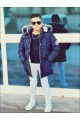 Erkek Çocuk Larcivert Parka Kaban Erkek Çocuk Larcivert Parka Kaban