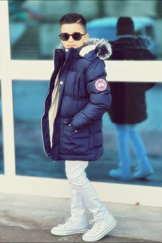 Erkek Çocuk Larcivert Parka Kaban Erkek Çocuk Larcivert Parka Kaban