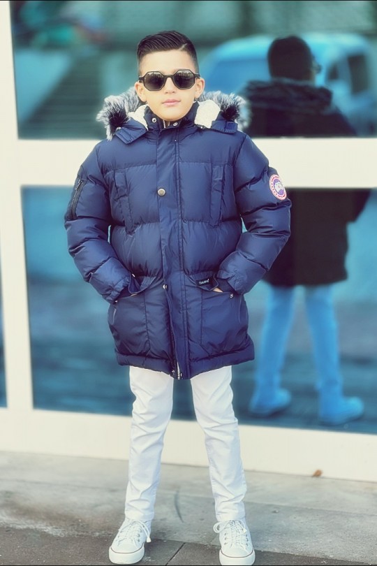 Erkek Çocuk Larcivert Parka Kaban Erkek Çocuk Larcivert Parka Kaban
