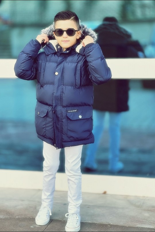 Erkek Çocuk Larcivert Parka Kaban Erkek Çocuk Larcivert Parka Kaban
