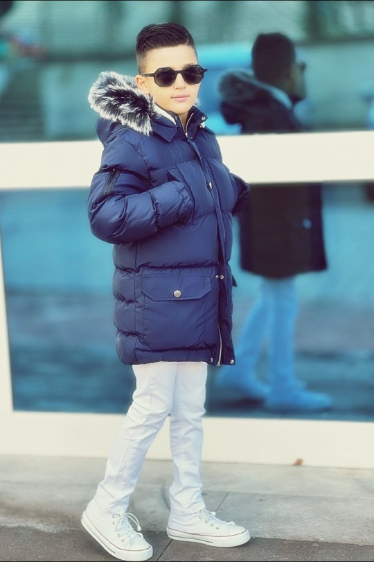Erkek Çocuk Larcivert Parka Kaban Erkek Çocuk Larcivert Parka Kaban
