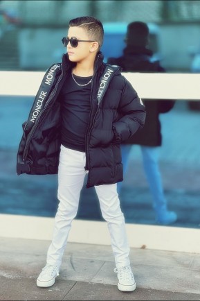 Erkek Çocuk Siyah Kaban Erkek Çocuk Siyah Kaban