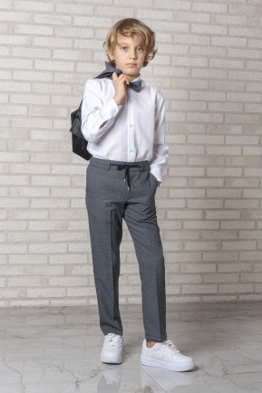 Erkek Çocuk Keten Yelekli Antrasit Jogger Pantolonlu Takım Elbise Erkek Çocuk Keten Yelekli Antrasit Jogger Pantolonlu Takım Elbise