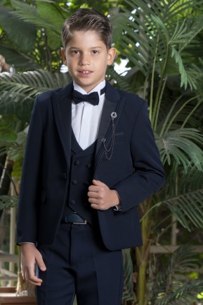 Erkek Çocuk Lacivert Çıkma Yaka Smokin Takım Elbise Erkek Çocuk Lacivert Çıkma Yaka Smokin Takım Elbise