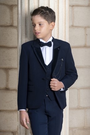 Erkek Çocuk Lacivert Çıkma Yaka Takım Elbise Erkek Çocuk Lacivert Çıkma Yaka Takım Elbise