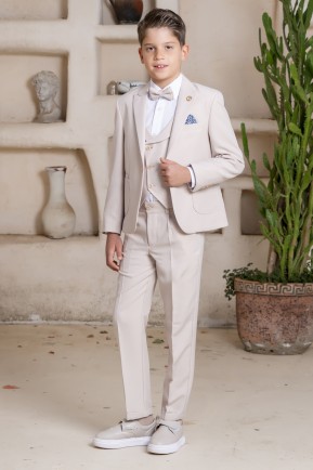 Erkek Çocuk Bej Spor Takım Elbise Erkek Çocuk Bej Spor Takım Elbise