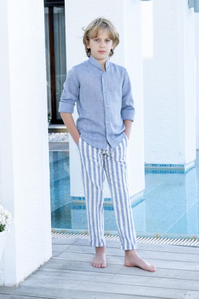 Erkek Çocuk Jogger Pantolonlu Keten 2'li Takım Erkek Çocuk Jogger Pantolonlu Keten 2'li Takım