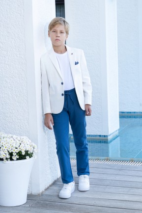 Erkek Çocuk Keten Jogger Pantolonlu Takım Elbise Erkek Çocuk Keten Jogger Pantolonlu Takım Elbise