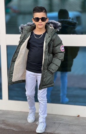 Erkek Çocuk Yeşil Parka Kaban Erkek Çocuk Yeşil Parka Kaban