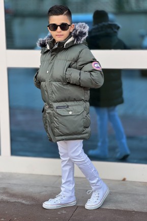 Erkek Çocuk Yeşil Parka Kaban Erkek Çocuk Yeşil Parka Kaban