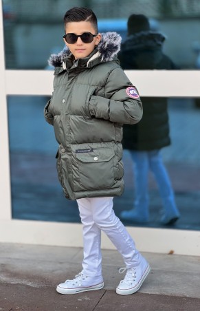 Erkek Çocuk Yeşil Parka Kaban Erkek Çocuk Yeşil Parka Kaban