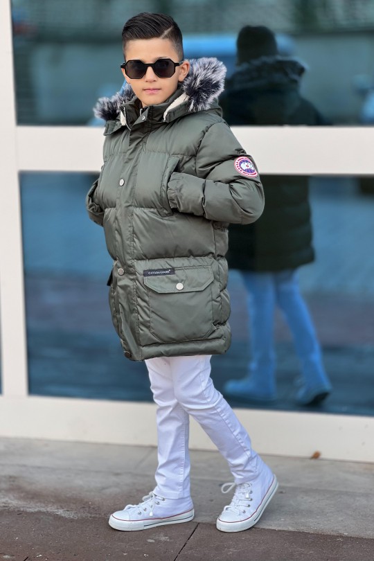 Erkek Çocuk Yeşil Parka Kaban