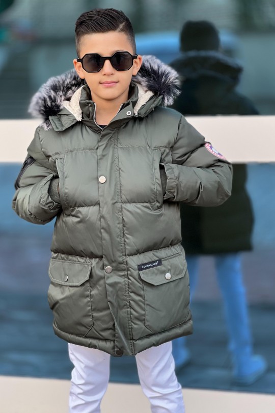 Erkek Çocuk Yeşil Parka Kaban
